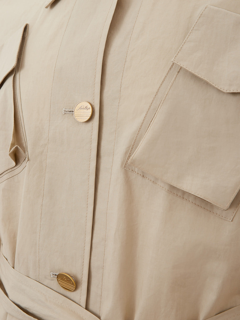 Elegant Beige Cotton Saharan Jacket
