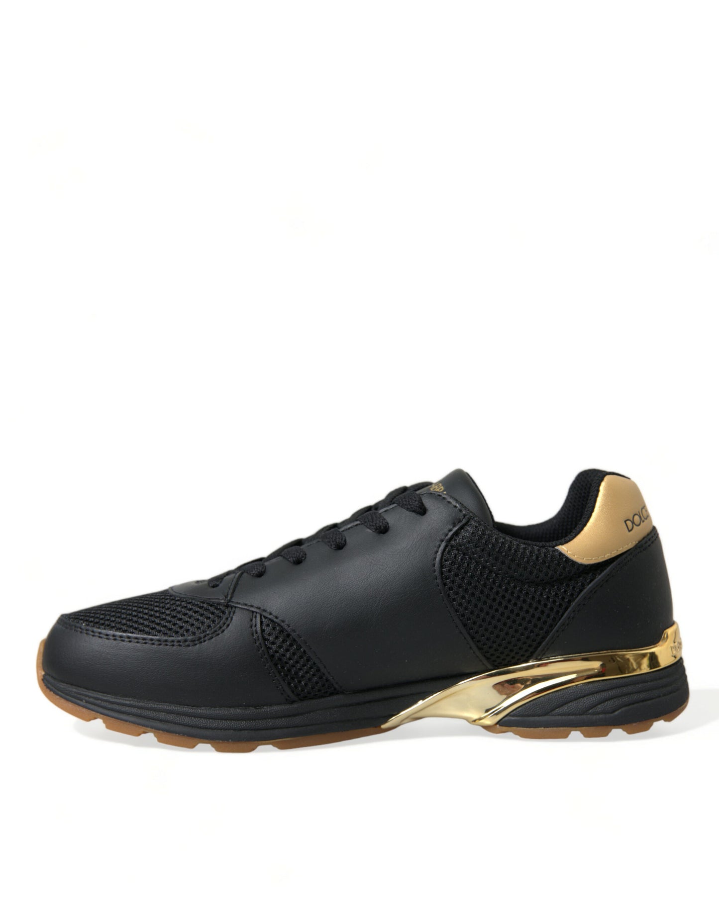 Black Leather Low Top Sneakers Shoes