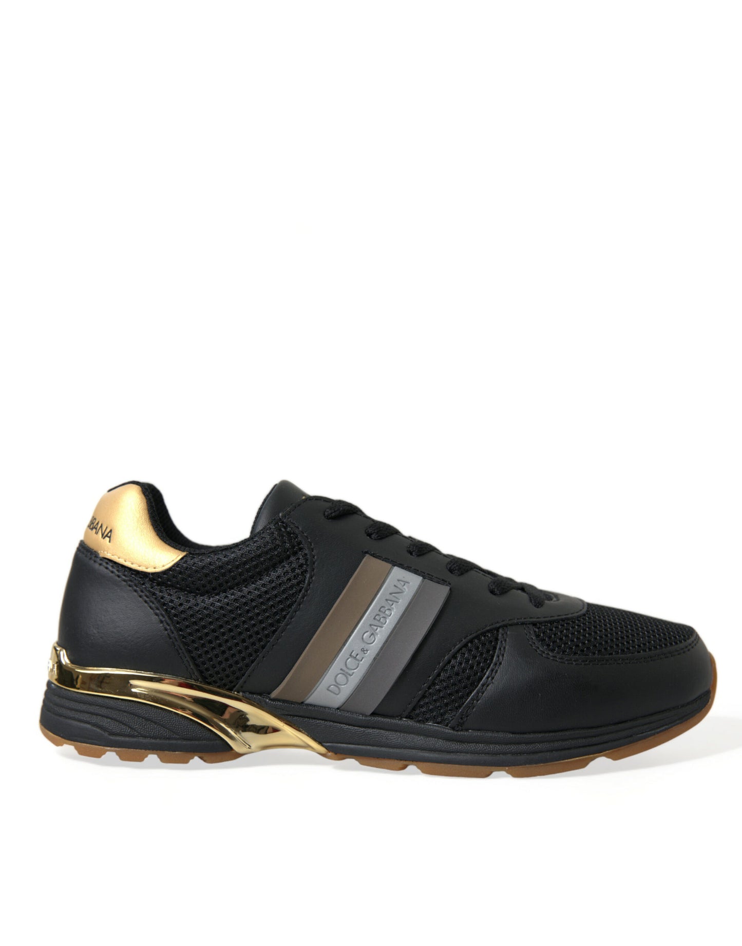 Black Leather Low Top Sneakers Shoes
