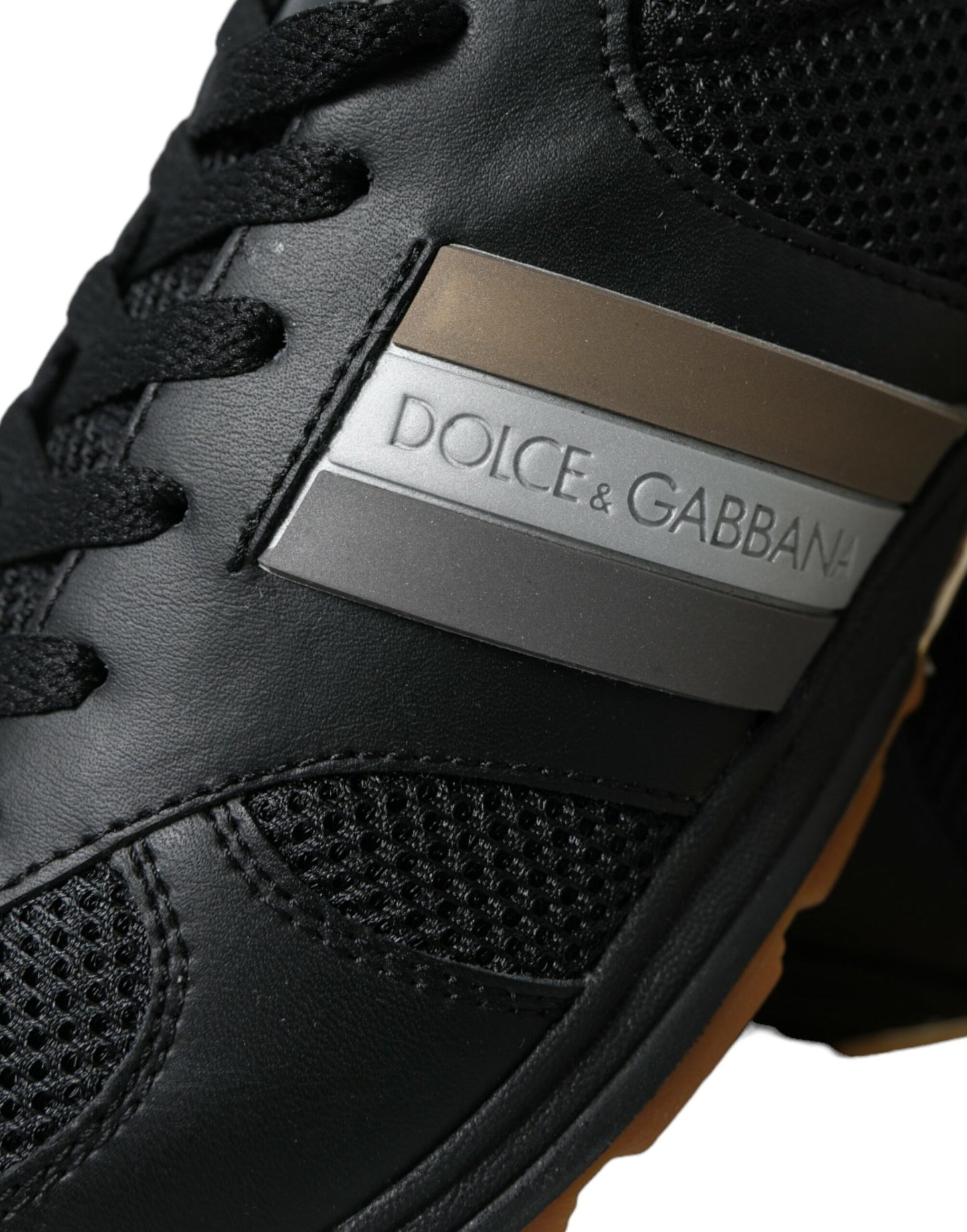 Black Leather Low Top Sneakers Shoes