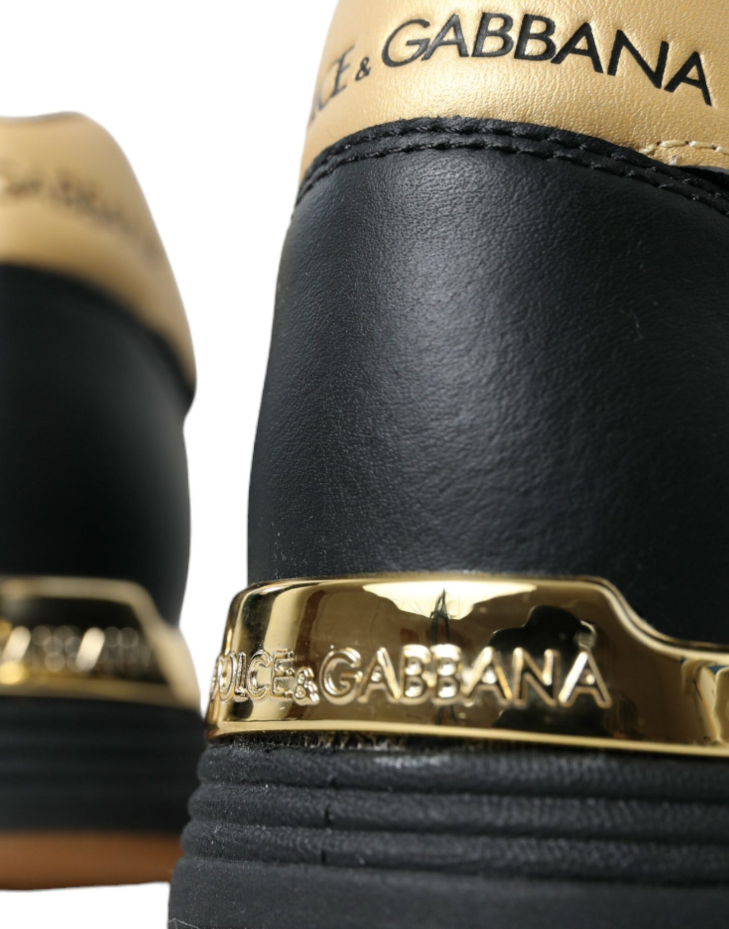 Black Leather Low Top Sneakers Shoes