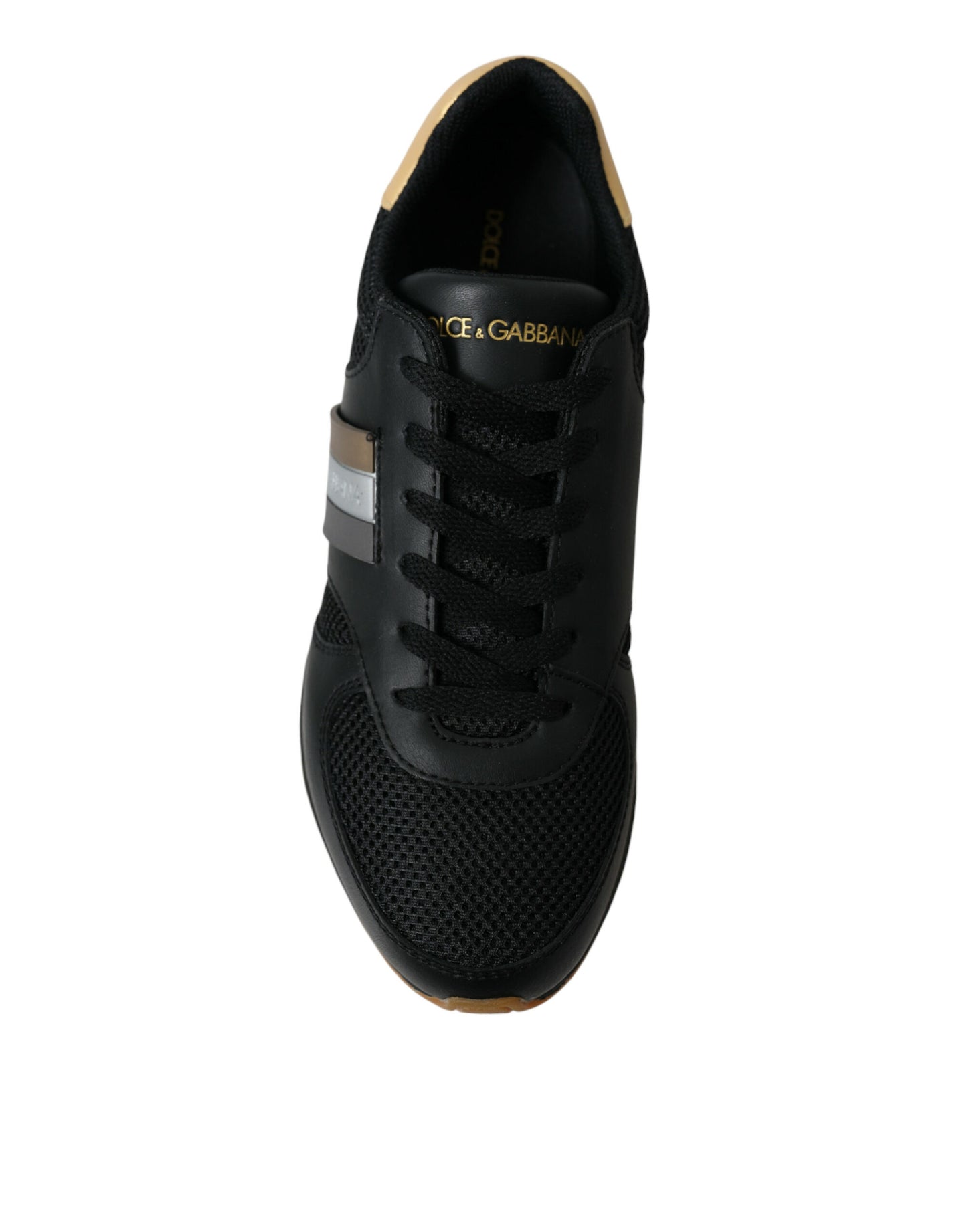 Black Leather Low Top Sneakers Shoes