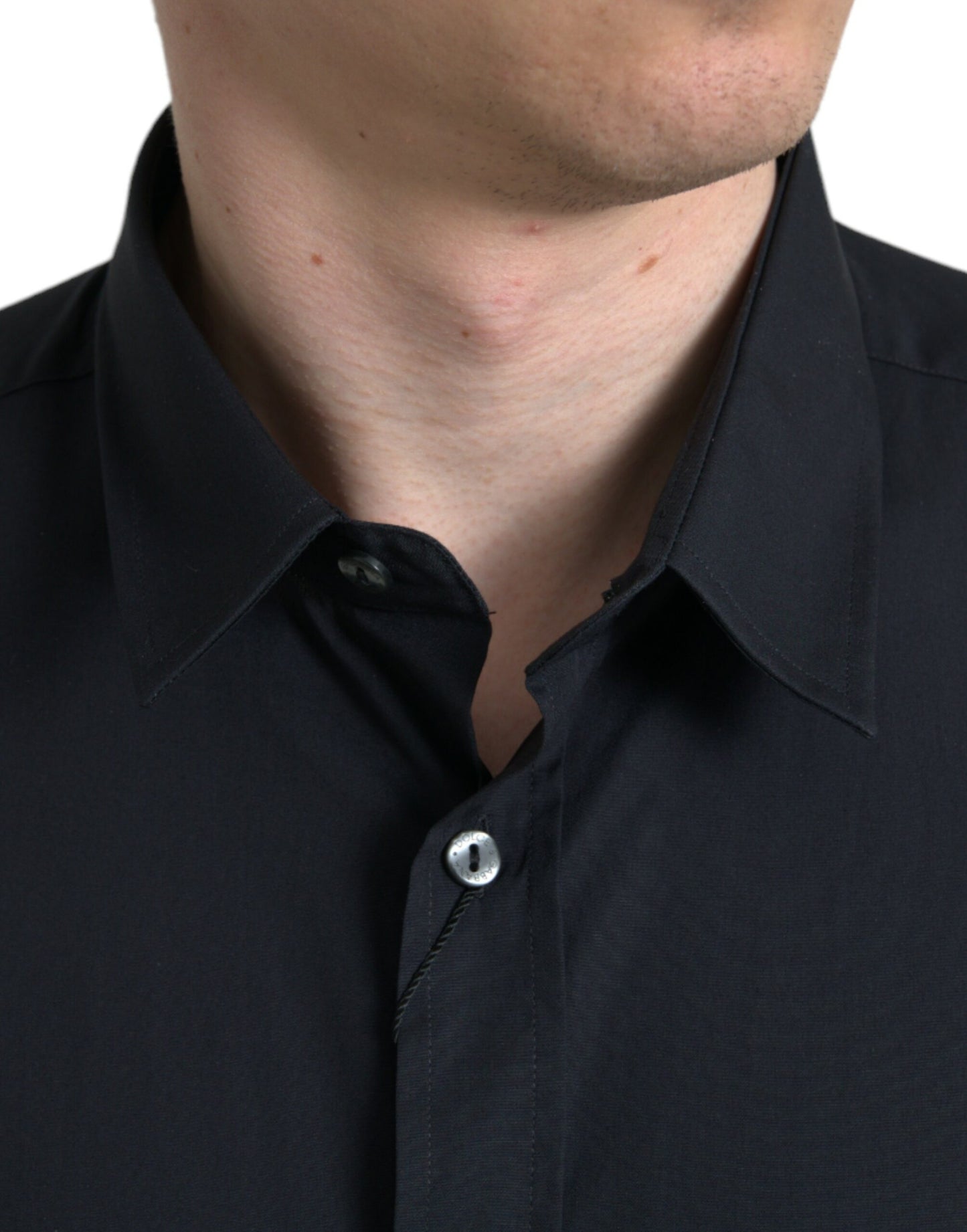 Black Cotton Collared Formal Dress Shirt