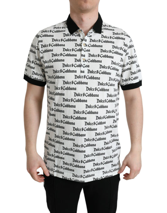 White Logo Collared Short Sleeve T-shirt