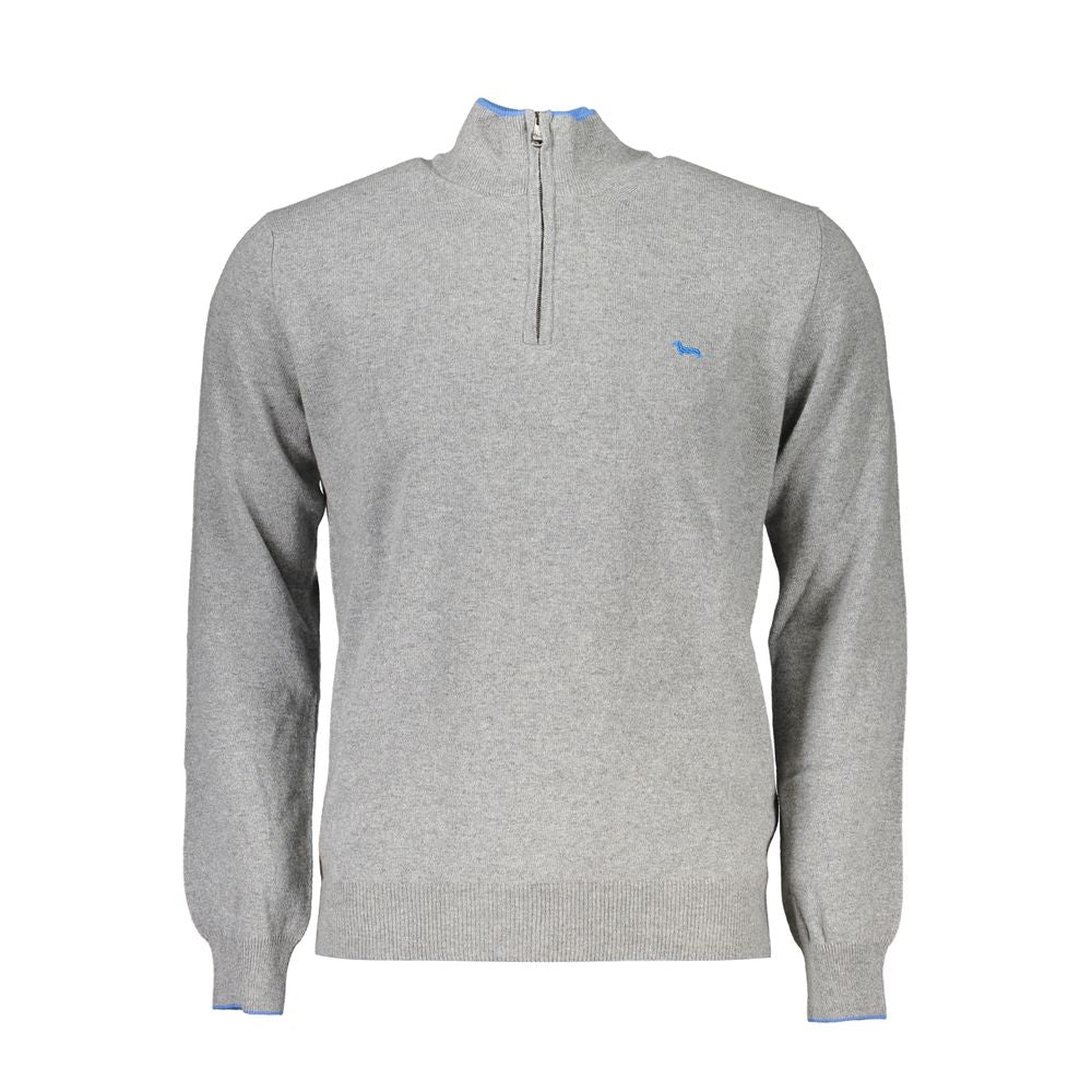 Elegant Half-Zip Sweater with Contrast Details