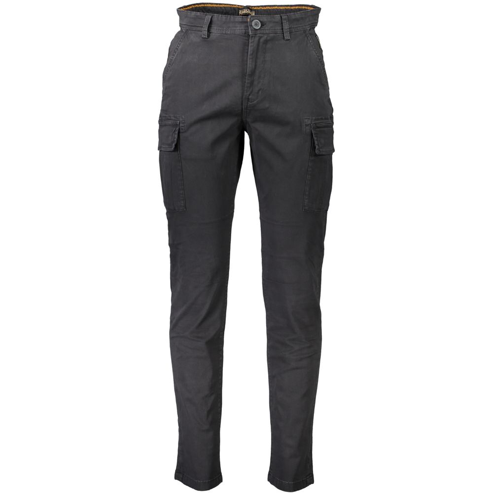Sleek Black Cotton Blend Trousers