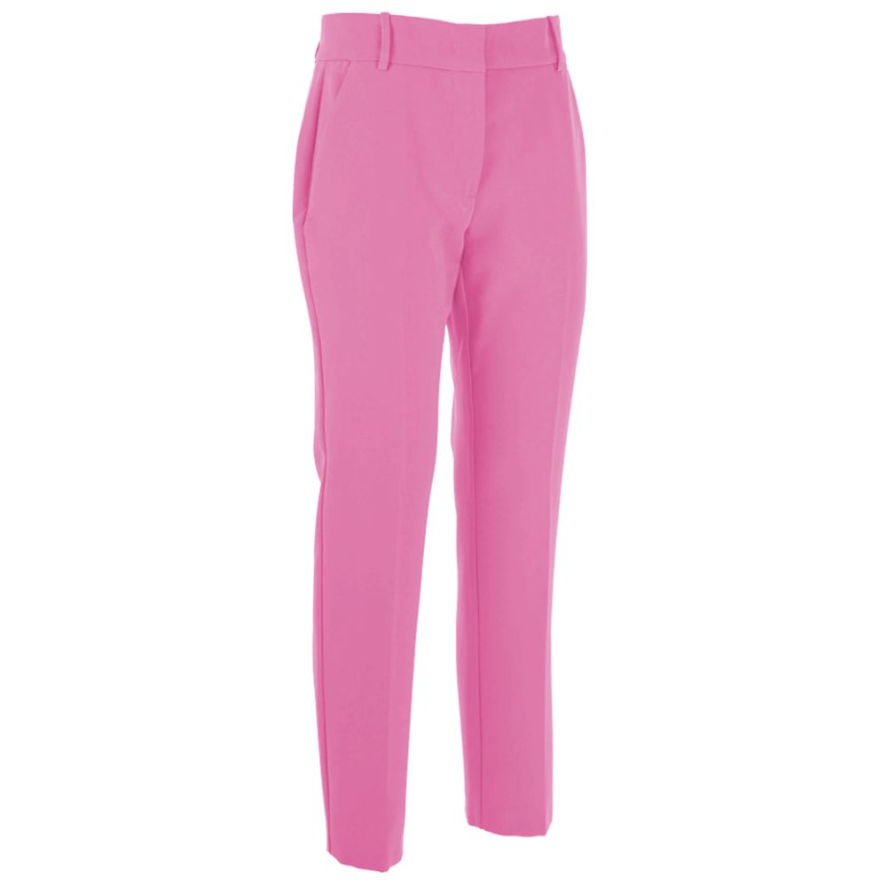 Elegant Pink Crepe Trousers For Sophisticated Style