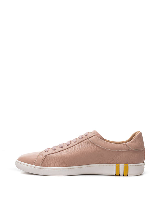Chic Pink Leather Lace-Up Sneakers