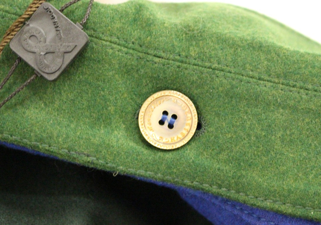 Elegant Blue Wool Jacket with Removable Collar