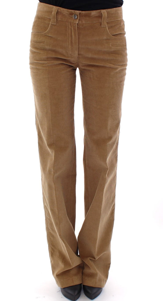 Elegant Cotton Brown Trousers for Women