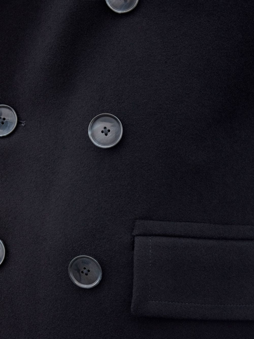 Elegant Blue Wool Double Breasted Peacoat