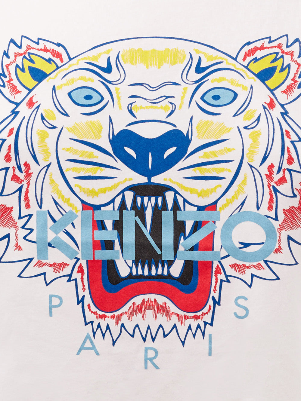 Chic White Cotton Tiger-Print Tee