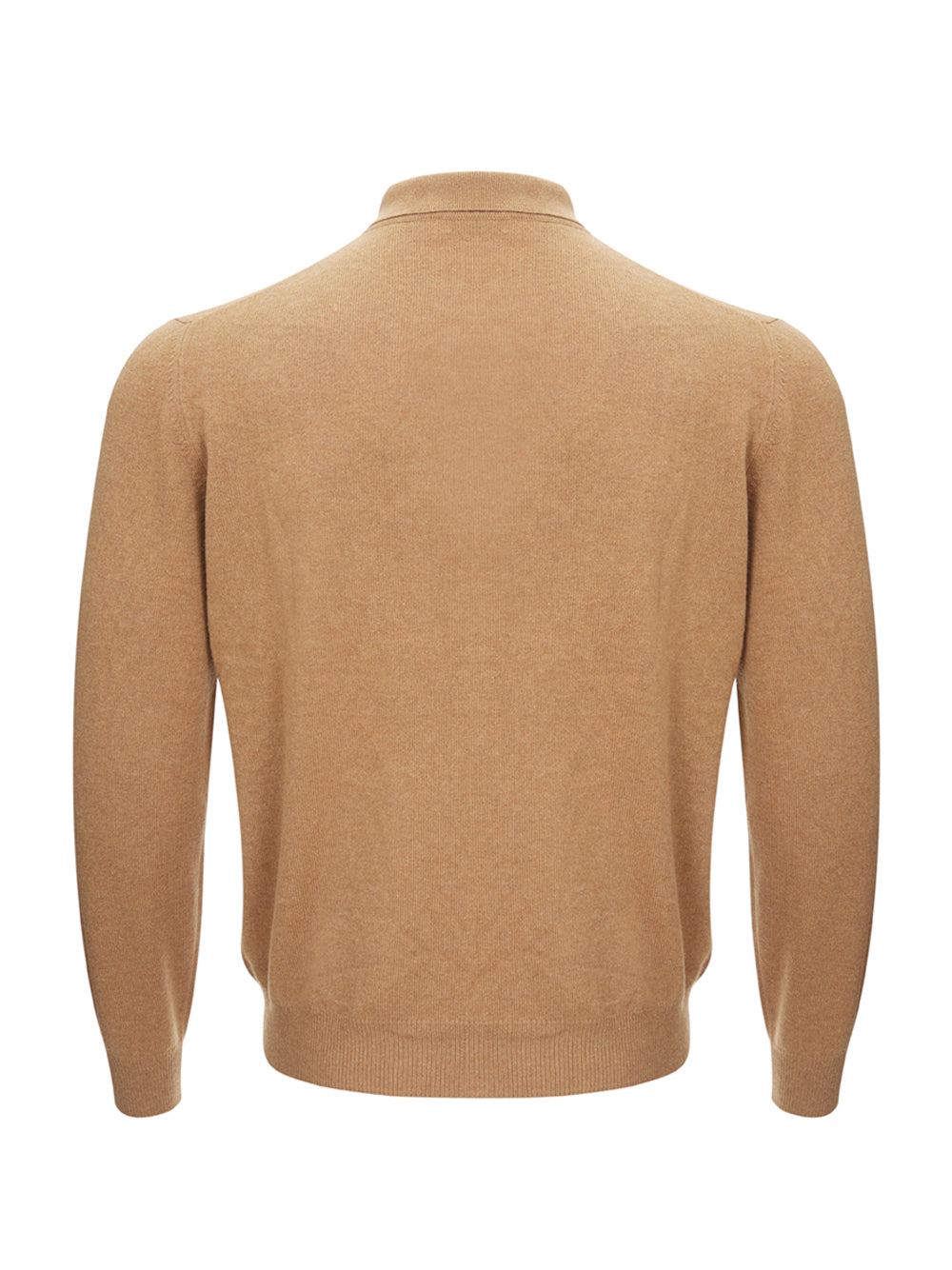 Elegant Caramel Wool Polo Sweater