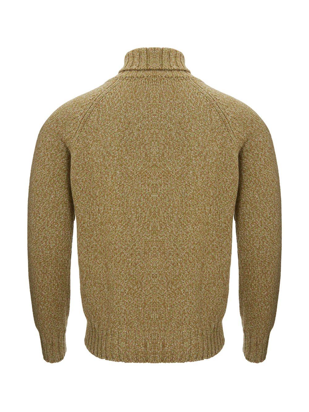 Elegant Khaki Cashmere Turtleneck Sweater