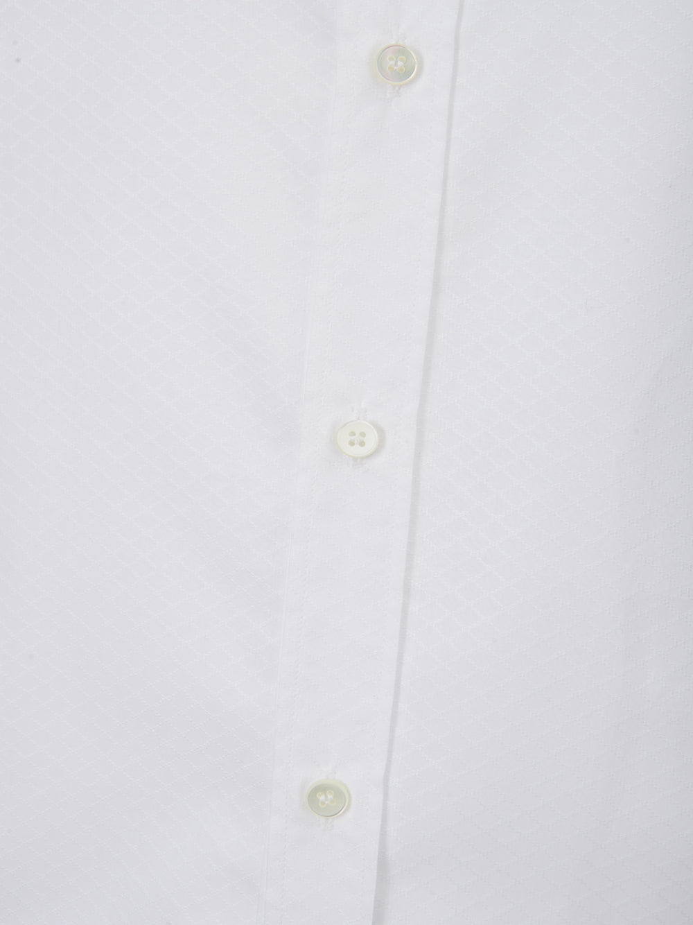 Elegant White Cotton Micro Honeycomb Shirt