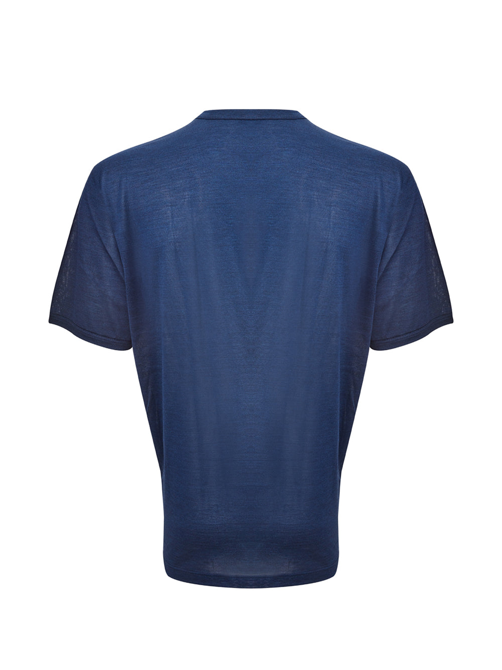 Elegant Blue Silk Men's T-Shirt