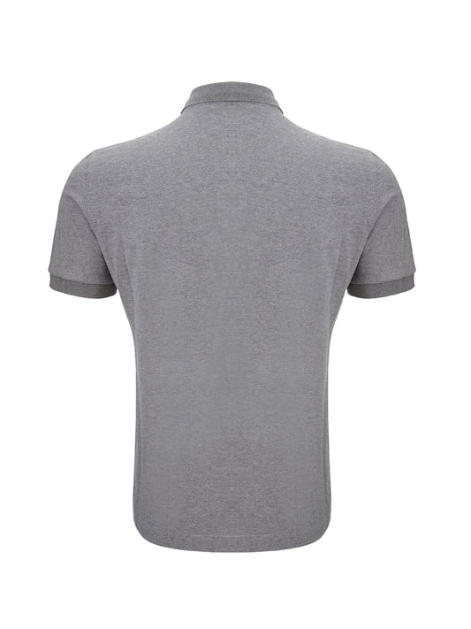 Elegant Grey Cotton Polo with Tonal Logo