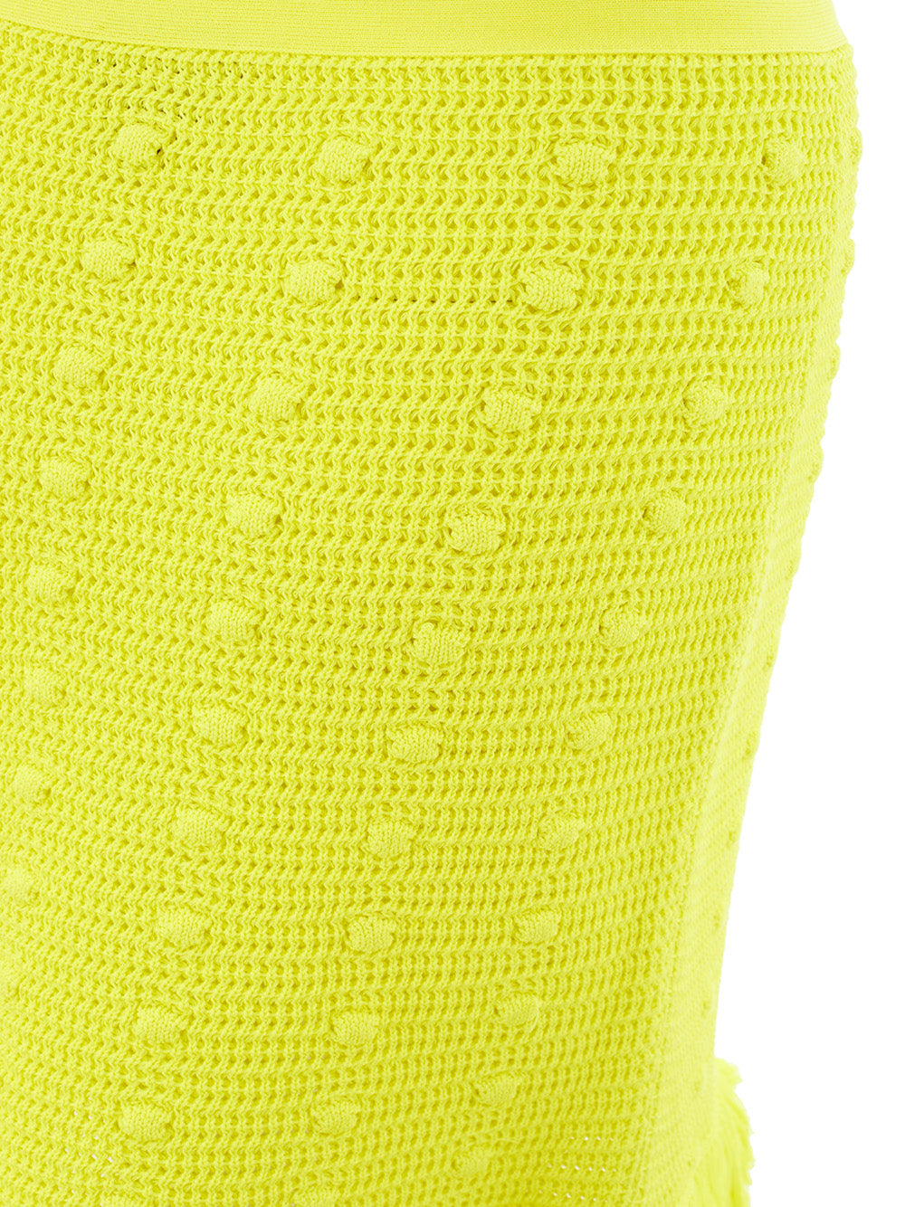Radiant Yellow Fringed Pencil Skirt