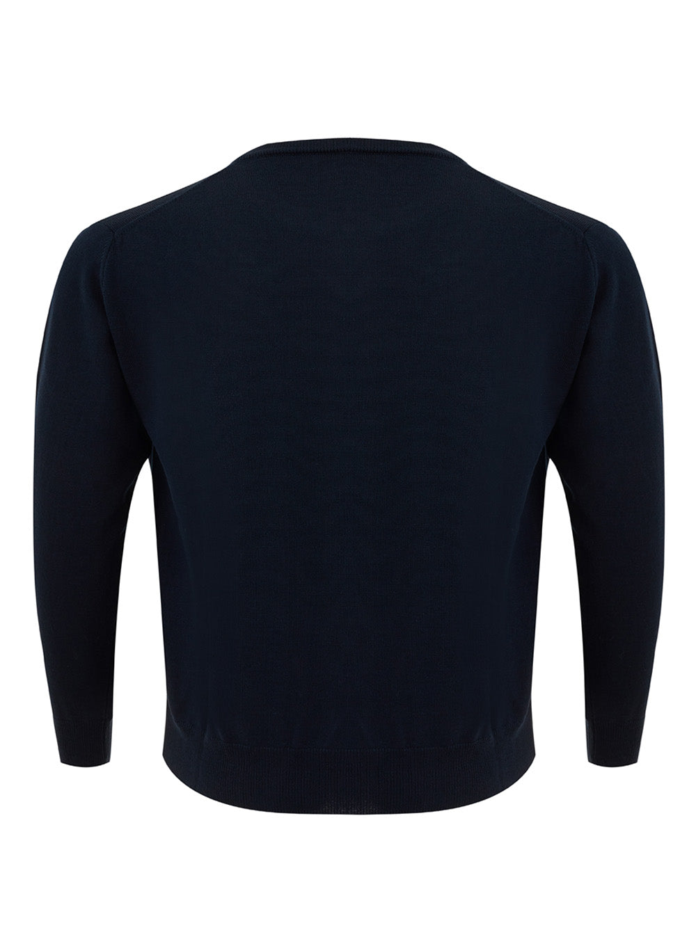 Elegant Blu Wool Round Neck Jumper - Regular Fit