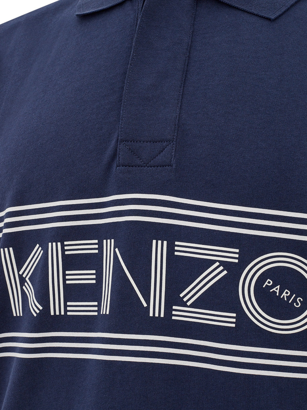Sleek Blue Cotton Polo Shirt with Contrasting Logo
