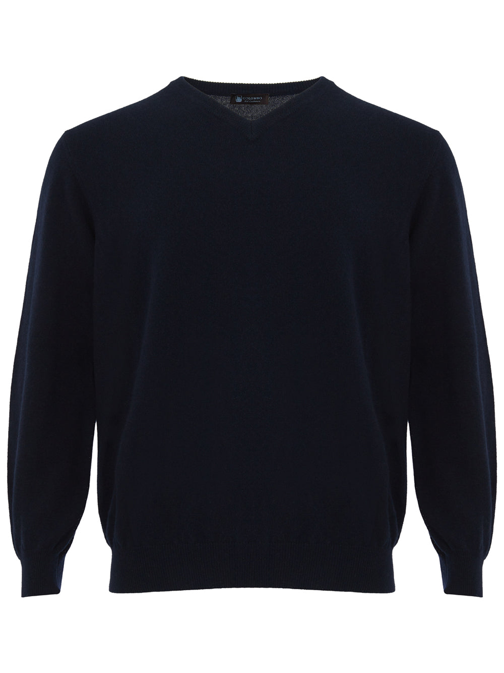 Navy Blue V-Neck Cashmere Sweater