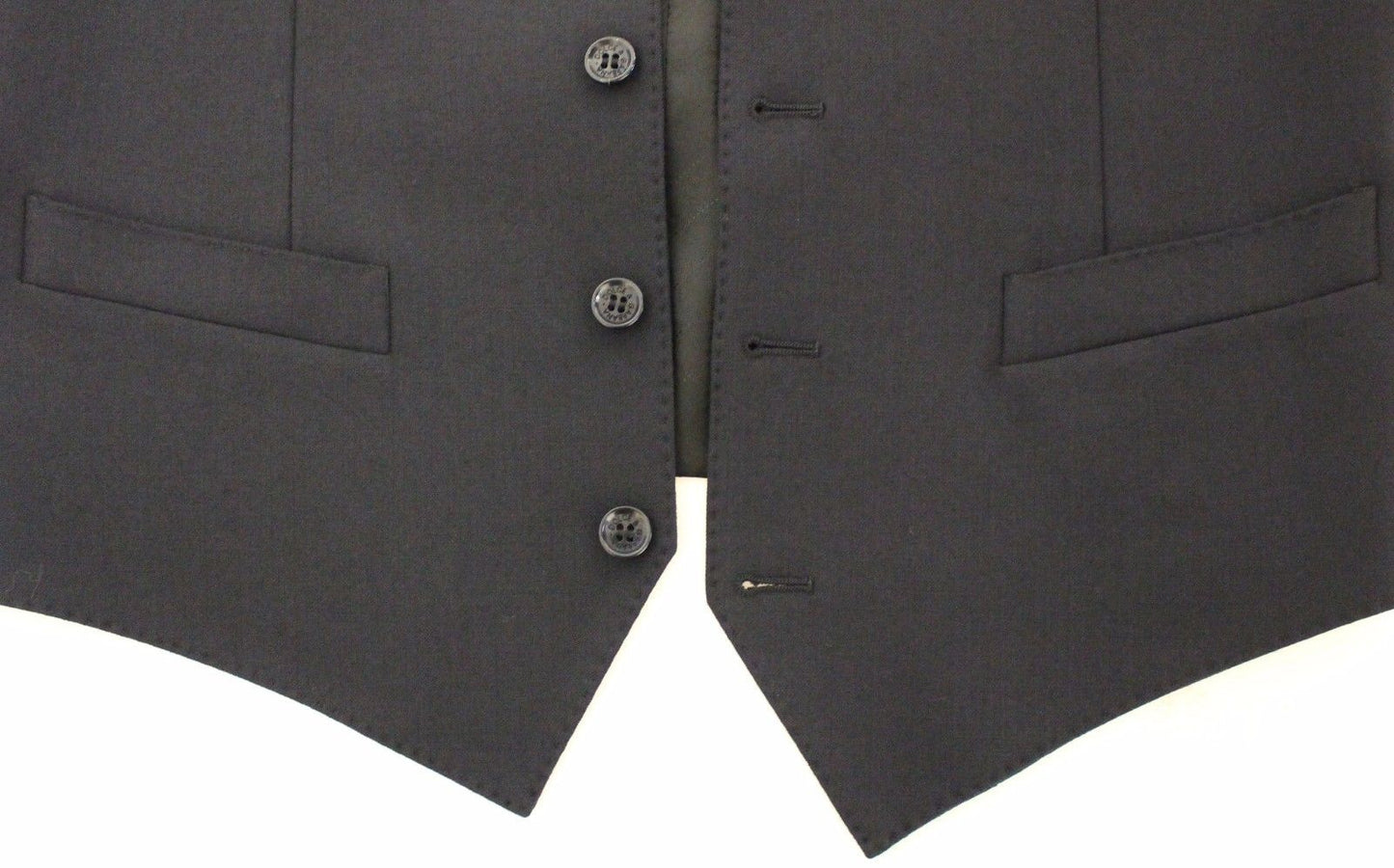 Elegant Blue Wool Dress Vest - Single Breasted
