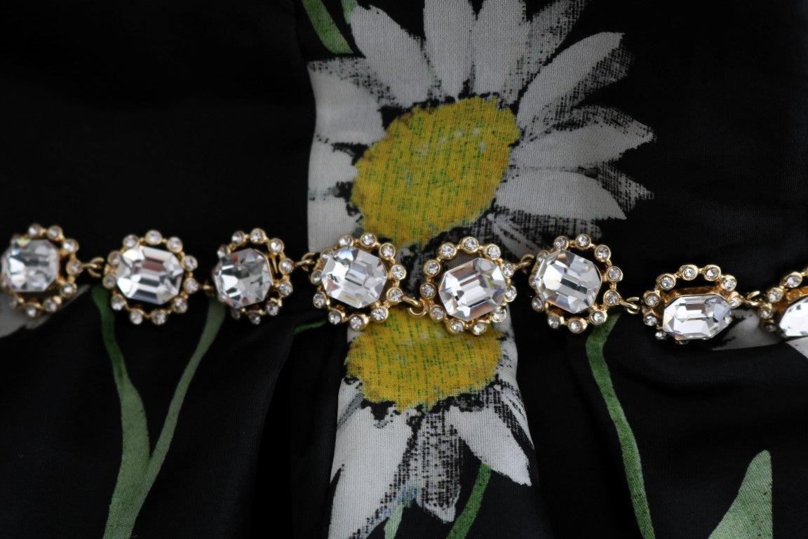 Elegant Sunflower Maxi Gown with Crystals