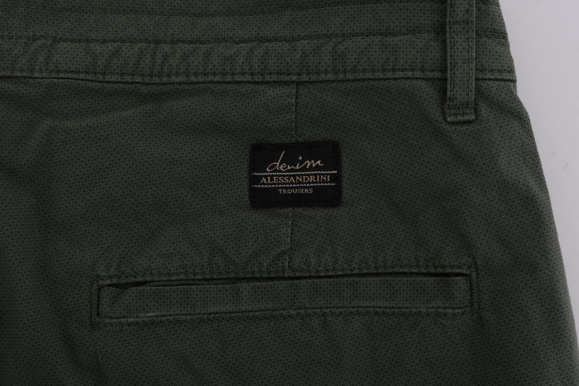 Elegant Slim Fit Green Chinos