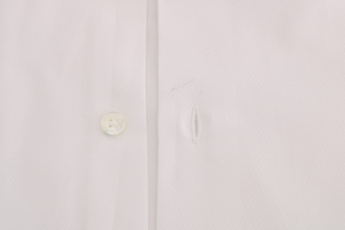 Elegant Diagonal Striped White Formal Shirt