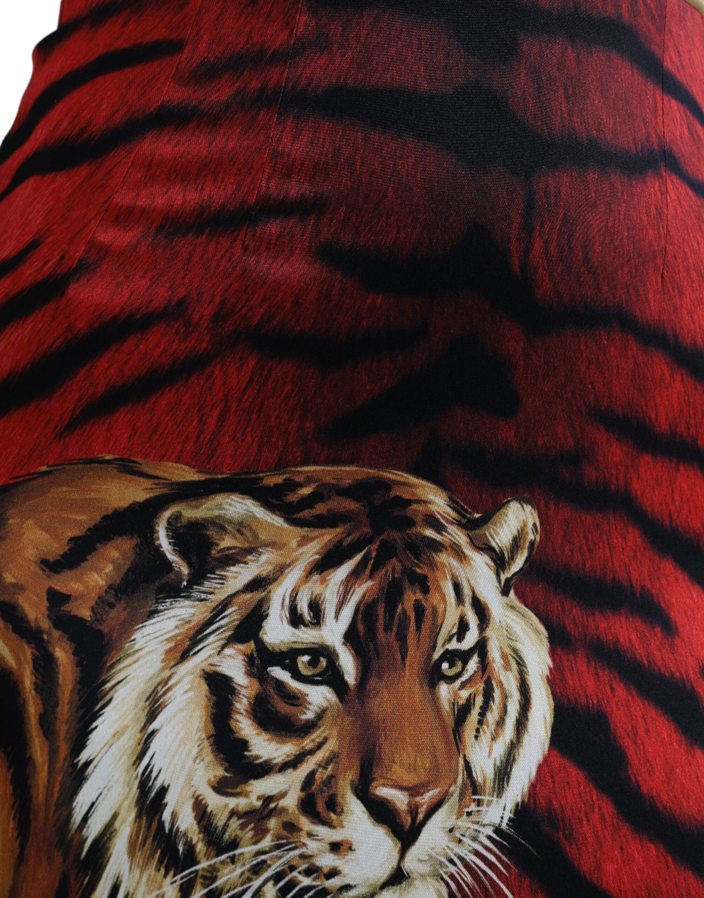 Multicolor Tiger Leopard Sheath Midi Dress