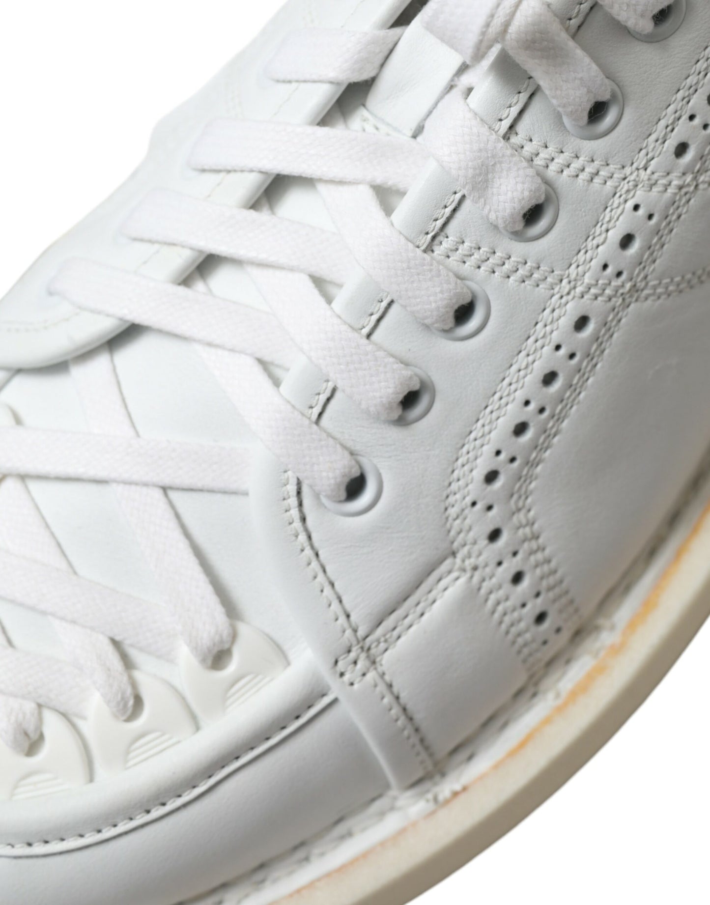 White Leather Low Top Oxford Sneakers Shoes