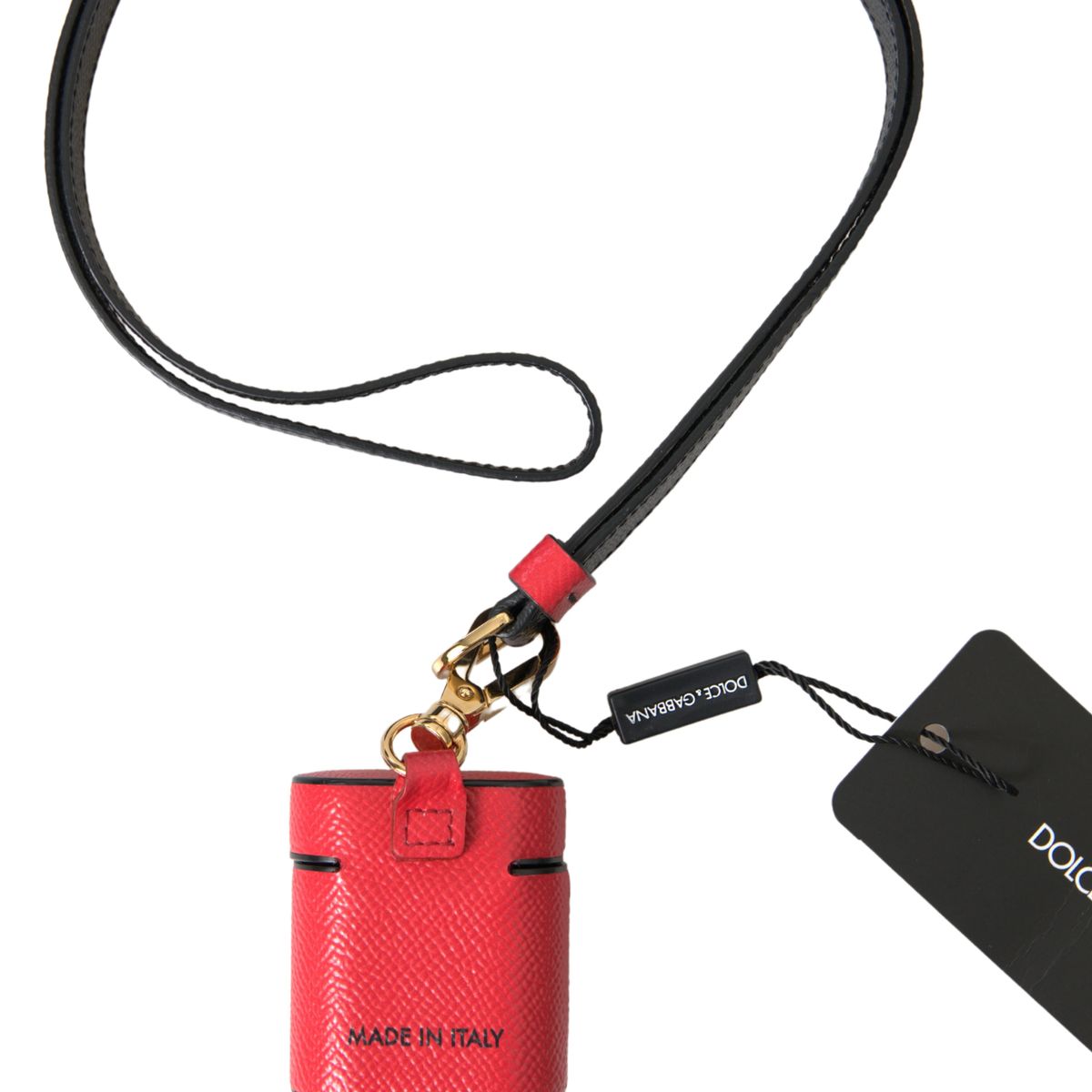 Elegant Leather Airpods Case in Black and Red