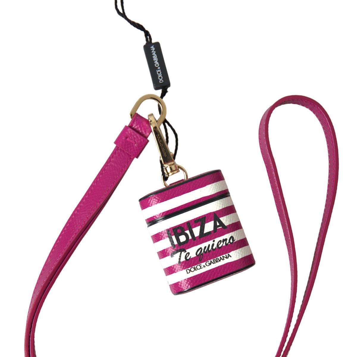 Chic Fuchsia Leather Airpods Case