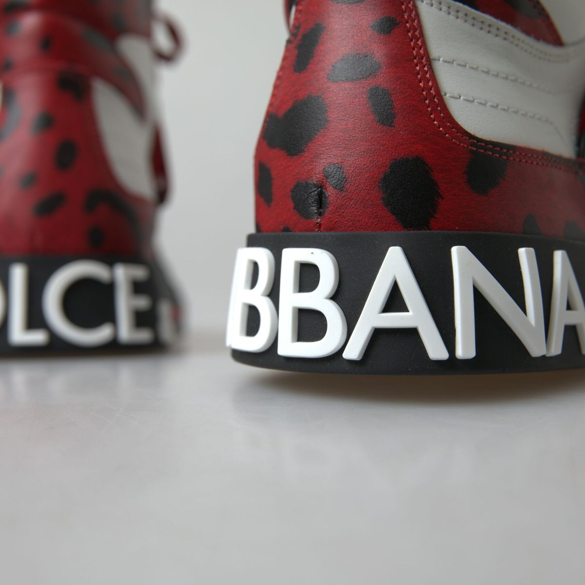 High-Top Leopard Sneakers in Lush Red Tones