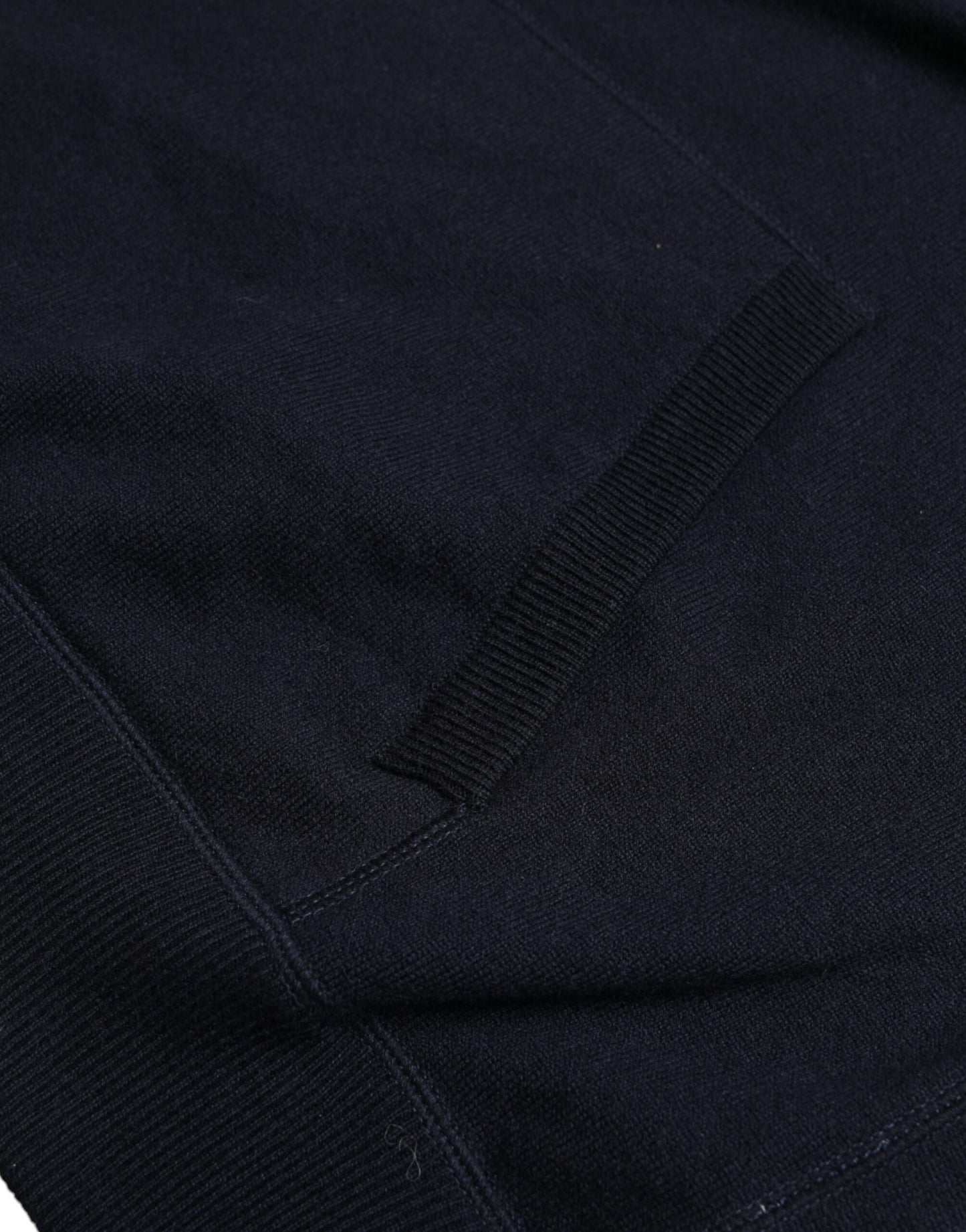Blue Cashmere Hooded Pullover Sweater