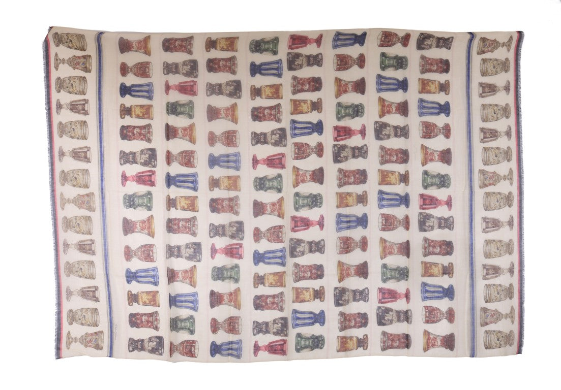Cashmere Silk Knight Cup Pattern Scarf