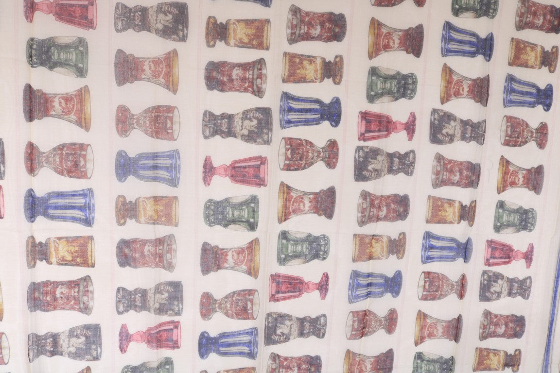 Cashmere Silk Knight Cup Pattern Scarf