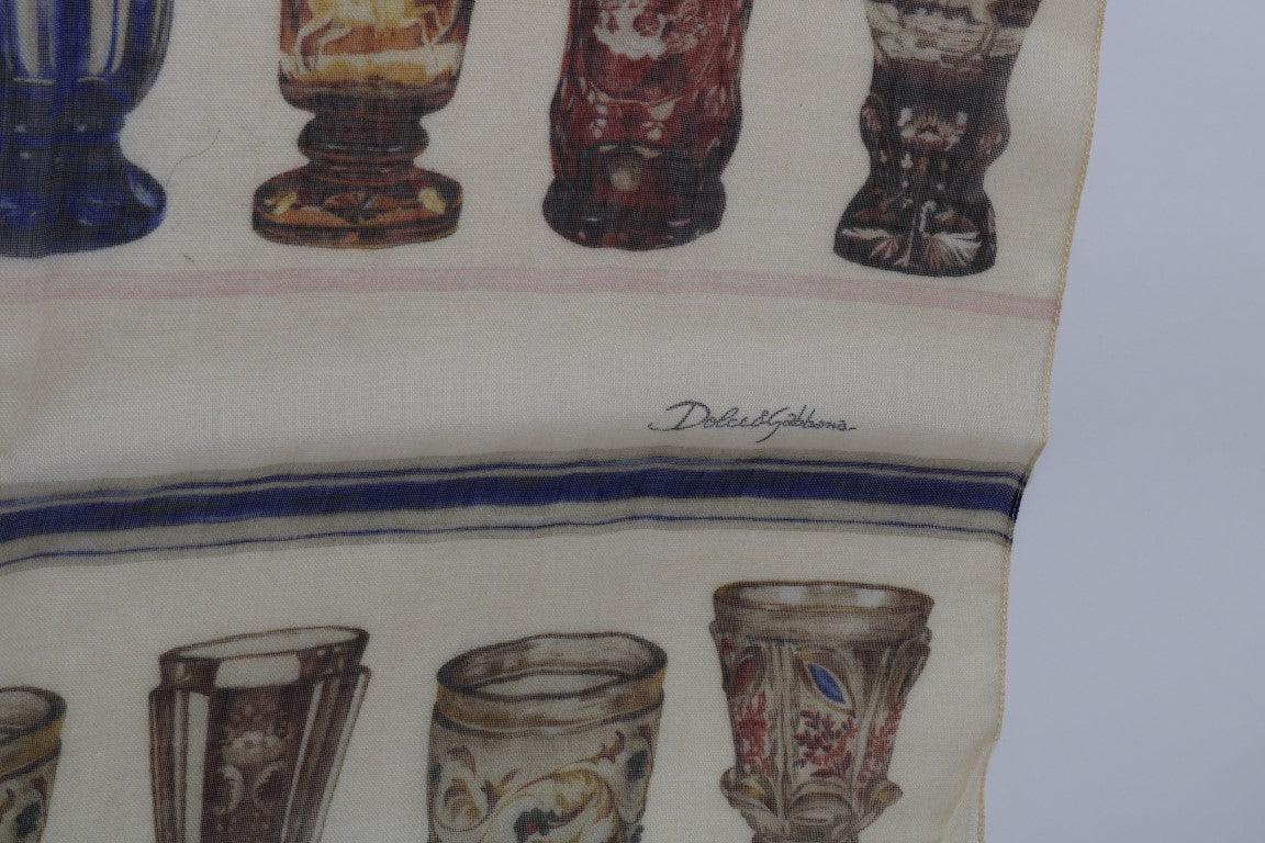 Cashmere Silk Knight Cup Pattern Scarf