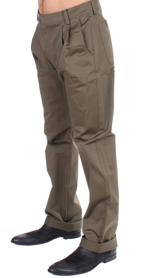 Elegant Green Comfort Straight Fit Pants