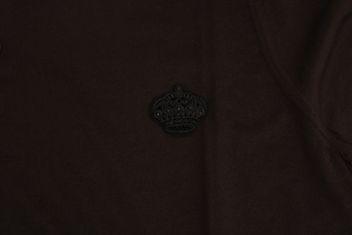 Royal Crown Embroidered Cashmere Polo T-Shirt