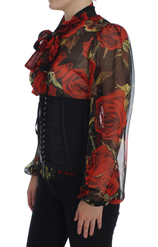 Elegant Black Corset Waist Belt with Silver Detailing