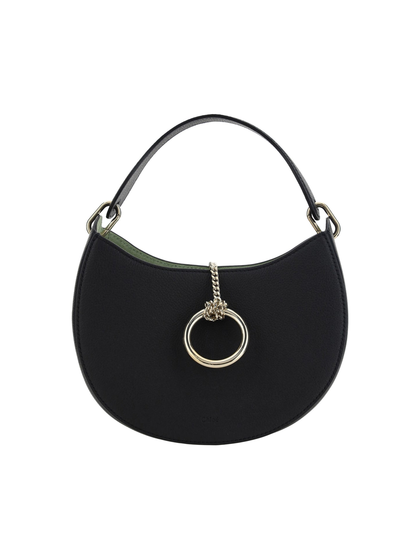 Elegant Black Calf Leather Shoulder Bag