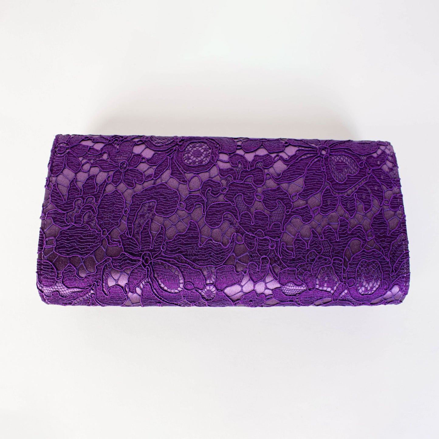 Elegant Purple Lace Clutch Bag