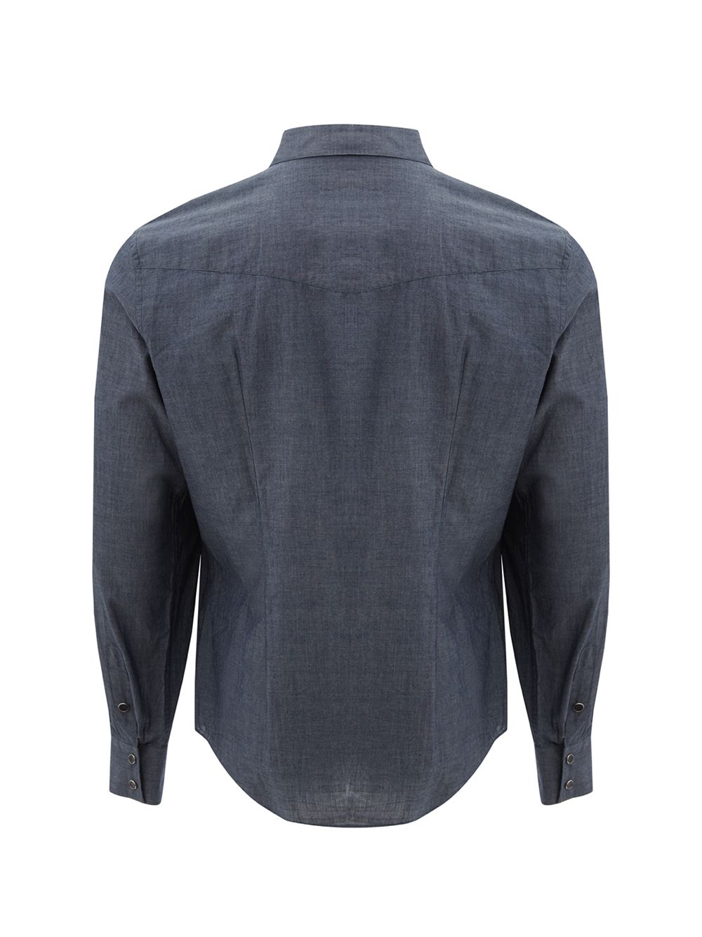 Elegant Slim Fit Blue Cotton Shirt