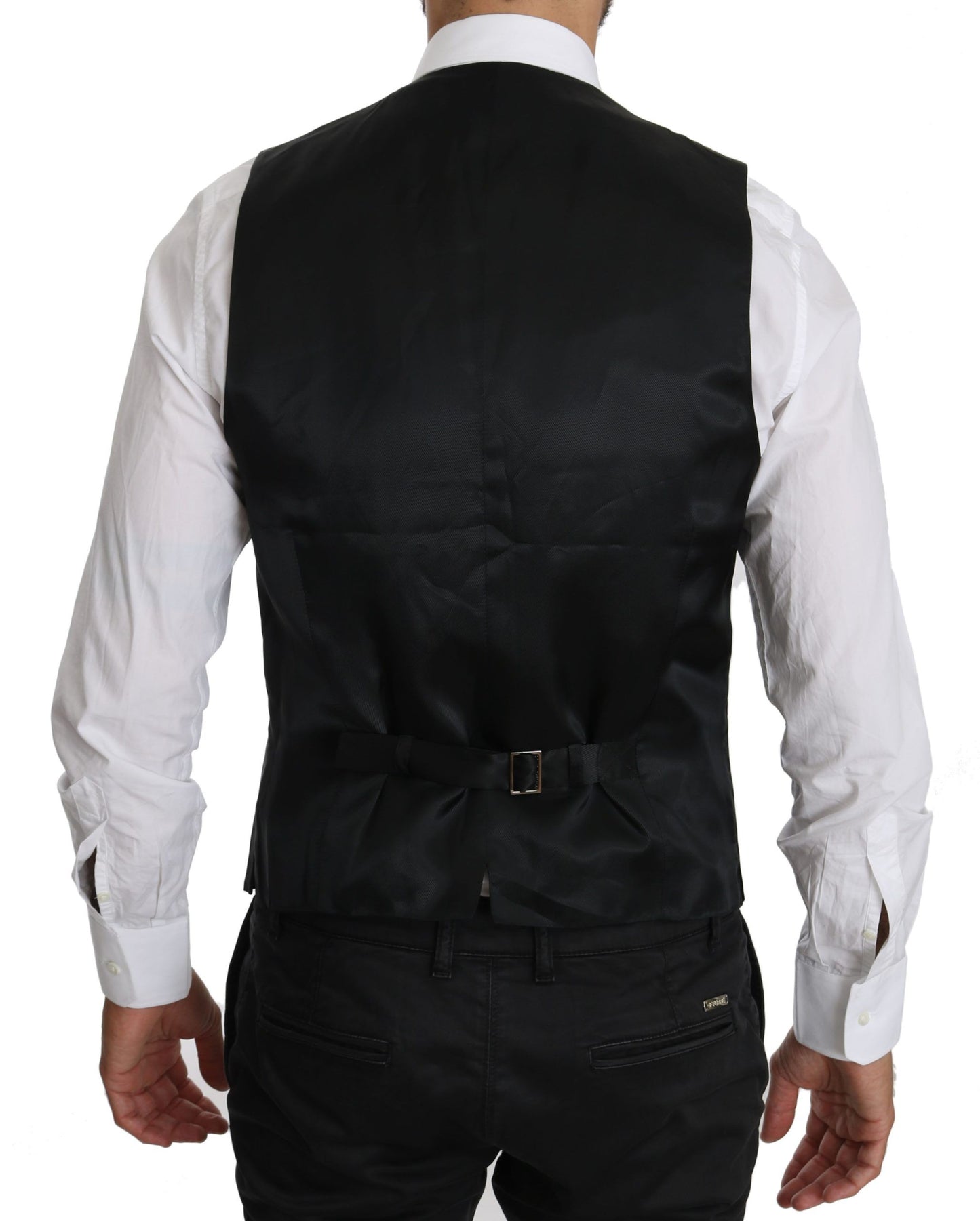 Black Waistcoat Formal Gilet Dress Wool Vest