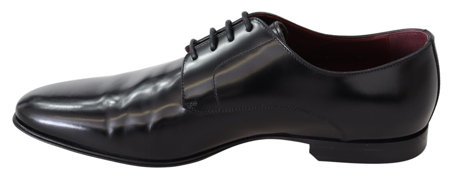 Elegant Black Leather Derby Dress Shoes