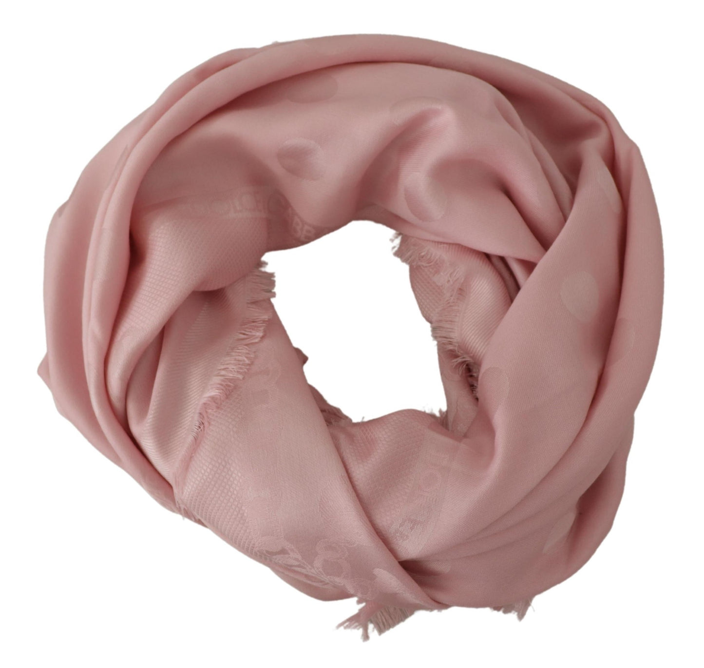 Elegant Pink Silk Blend Logo Scarf