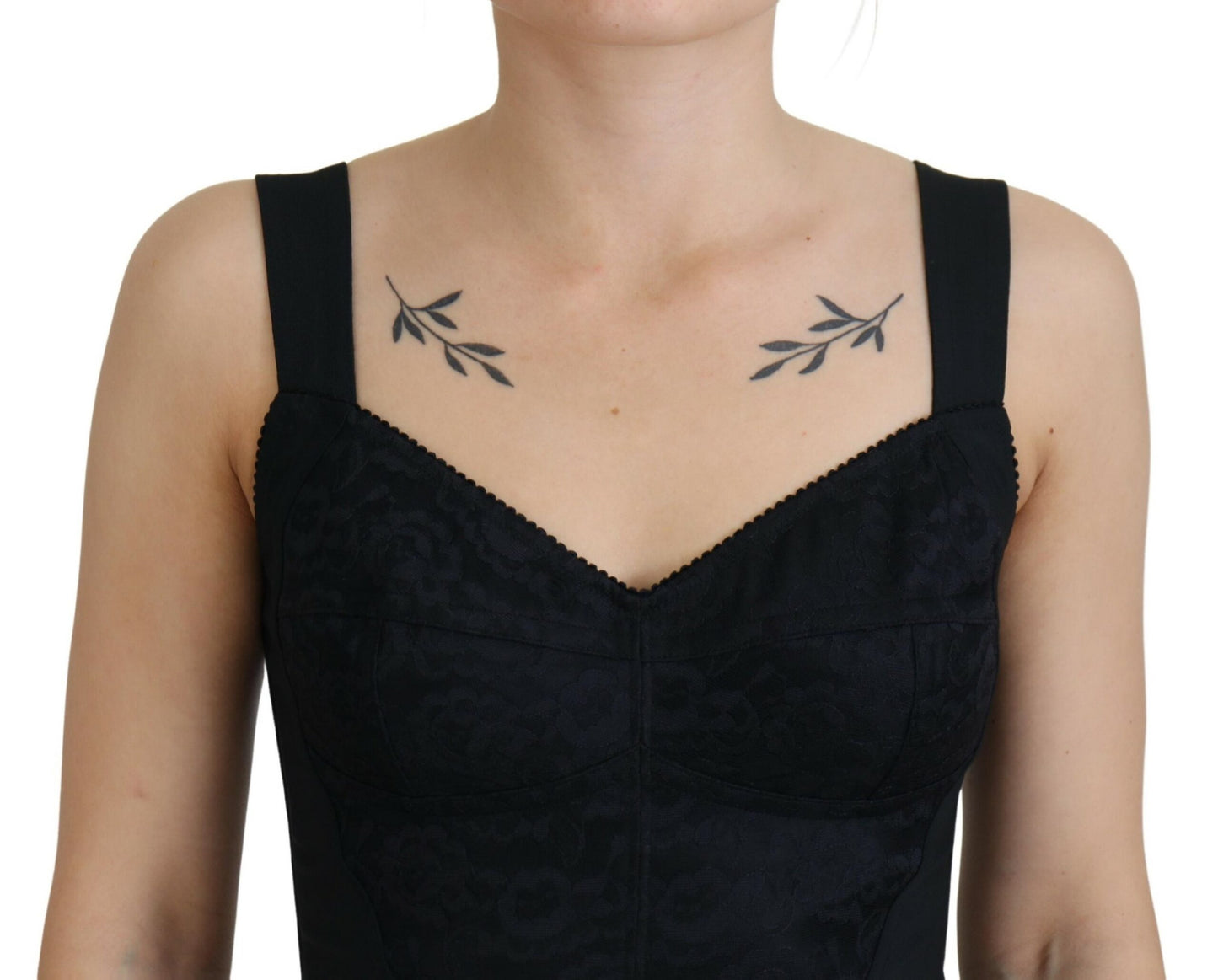 Elegant Black Bodysuit Dress