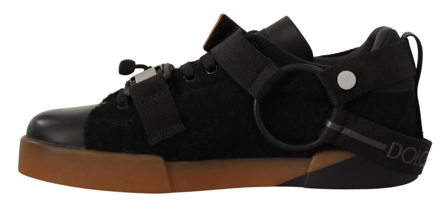 Elegant Low Top Casual Sneakers in Black