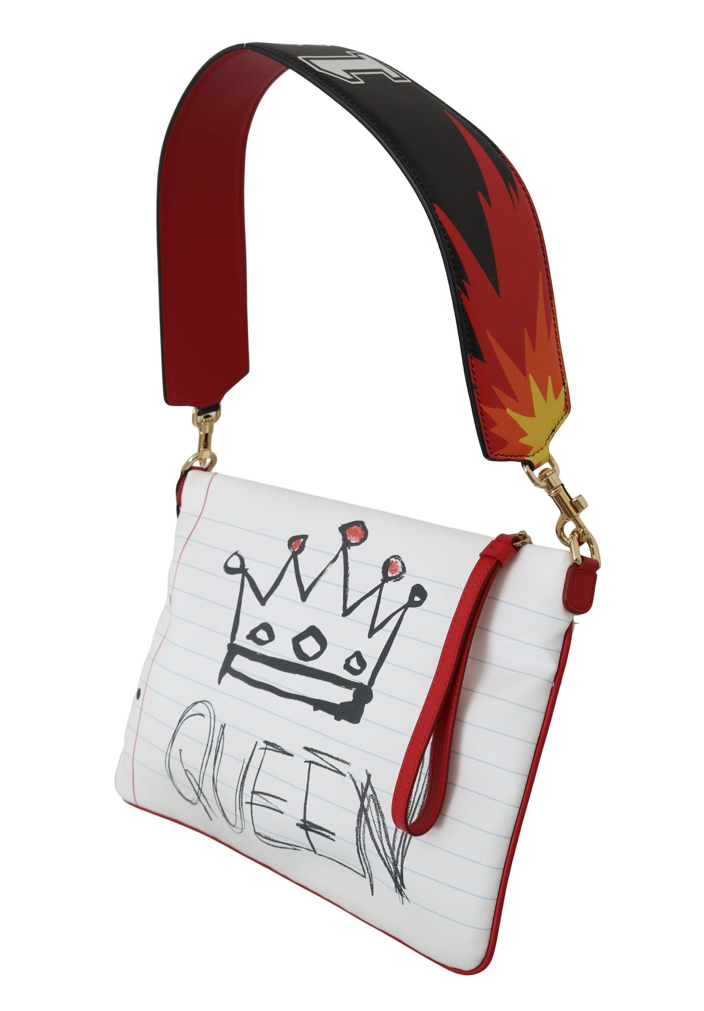 Elegant White Crown Queen Clutch Bag